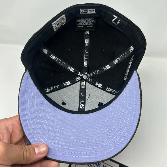 Capsule Hats Seattle Mariners Black/Brown/Lavender Fitted Hat Size 7 3/8 - Picture 7 of 9